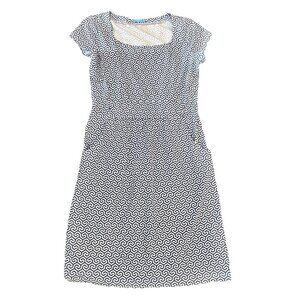 J McLaughlin Sheath Dress Size Small Catalina Cloth Stretch Blue White Geometric